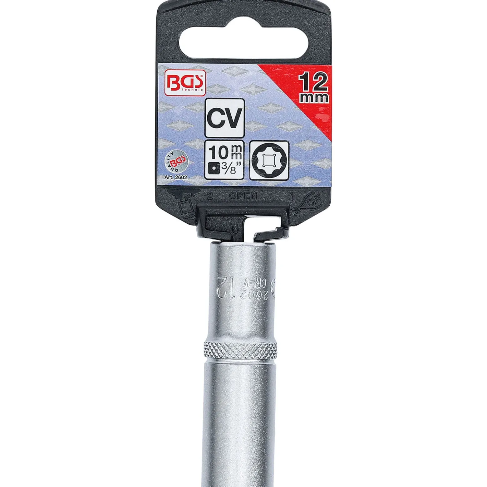 BGS Steckschlüssel-Einsatz Super Lock tief Antrieb Innenvierkant 10 mm (3/8") SW 12 mm - 2602