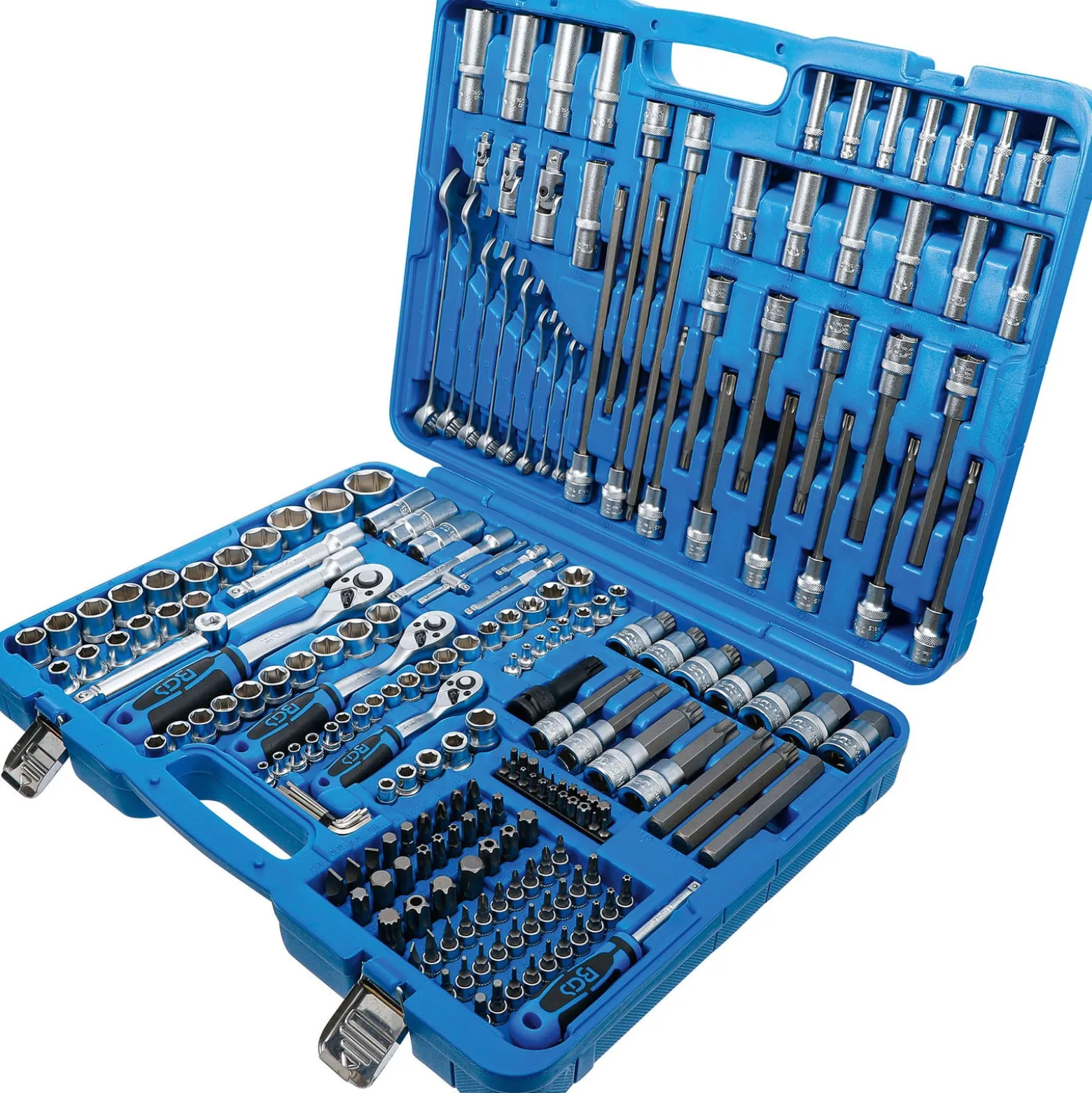BGS Steckschlüssel-Satz Sechskant Antrieb 6,3 mm (1/4") / 10 mm (3/8") / 12,5 mm (1/2") 214tlg. - 2259