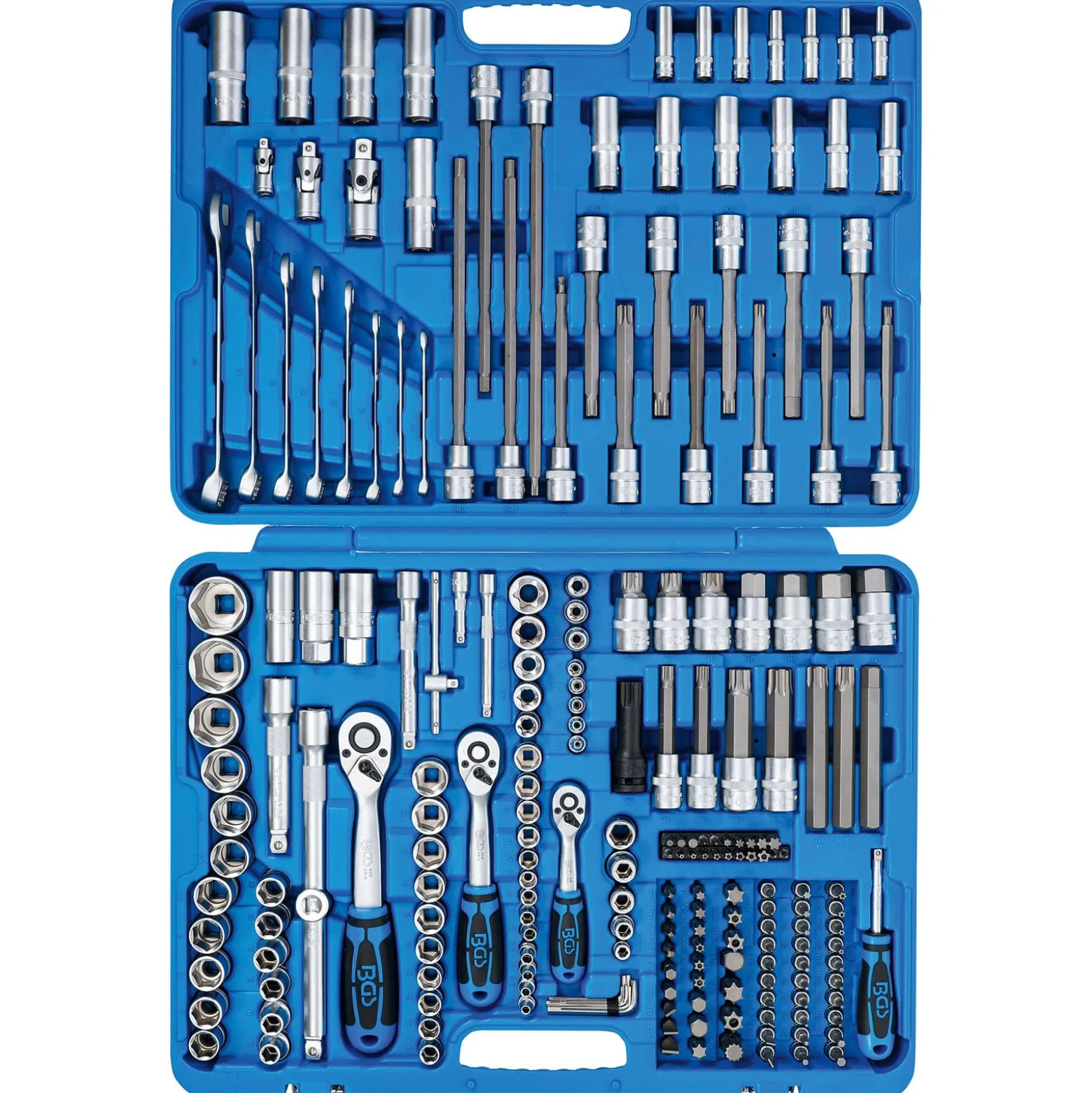 BGS Steckschlüssel-Satz Sechskant Antrieb 6,3 mm (1/4") / 10 mm (3/8") / 12,5 mm (1/2") 214tlg. - 2259