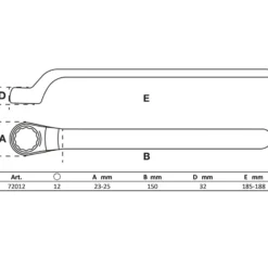 BGS VDE-Einringschlüssel tief gekröpft SW 12 mm - 72012