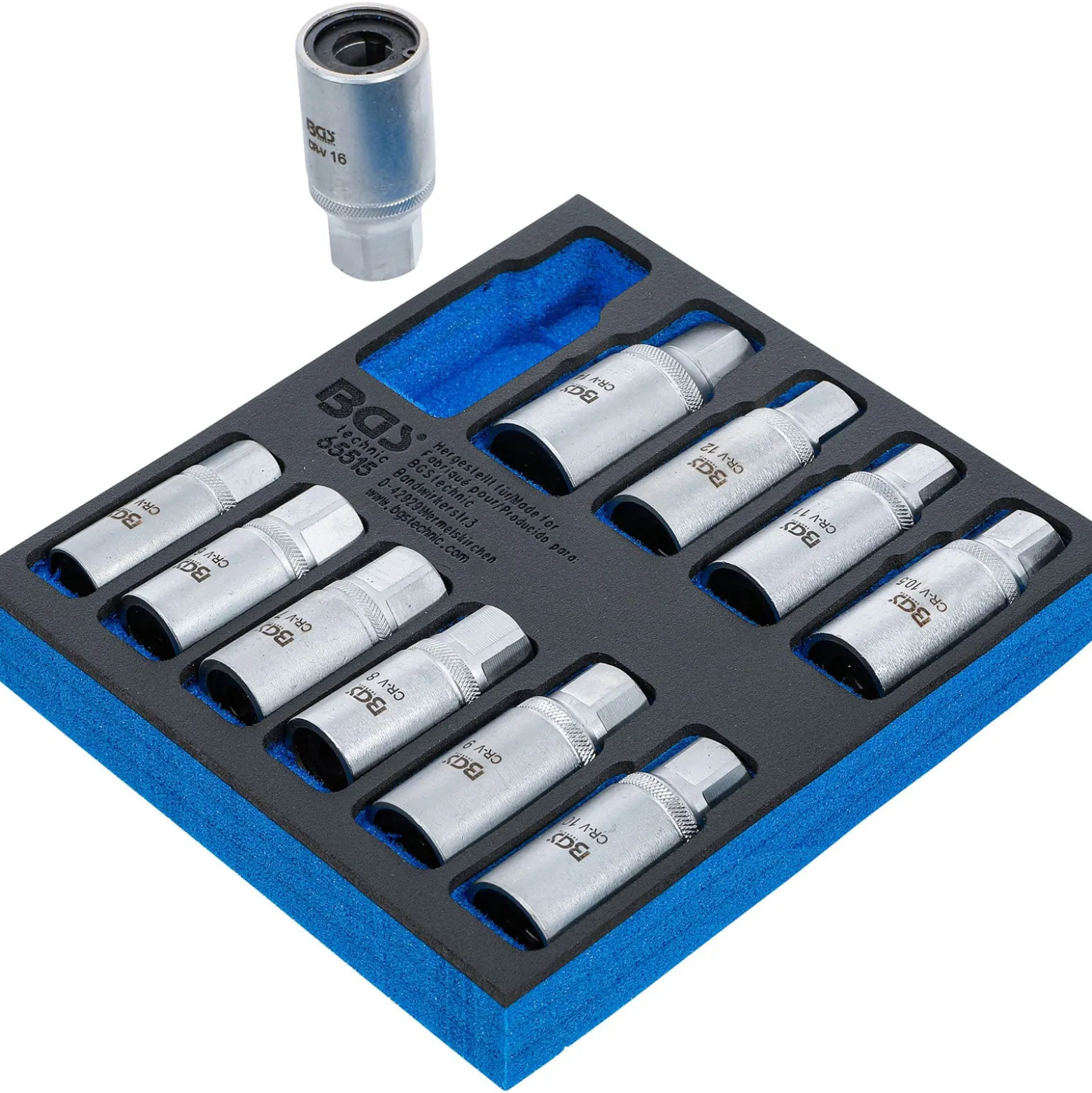 BGS Werkstattwageneinlage 1/6: Stehbolzen-Ausdreher-Satz 5 - 16 mm 11tlg. - 65515