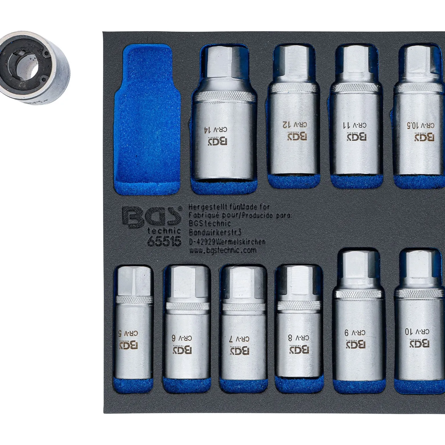 BGS Werkstattwageneinlage 1/6: Stehbolzen-Ausdreher-Satz 5 - 16 mm 11tlg. - 65515