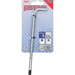 BGS Winkelschlüssel extra lang T-Profil (für Torx) mit/ohne Bohrung T40 - 794-T40