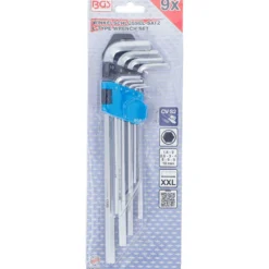 BGS Winkelschlüssel-Satz extra lang Innensechskant 1,5 - 10 mm 9tlg. - 808