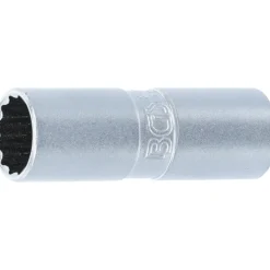 BGS Zündkerzen-Einsatz mit Haltegummi Zwölfkant Antrieb Innenvierkant 12,5 mm (1/2") SW 16 mm - 2385