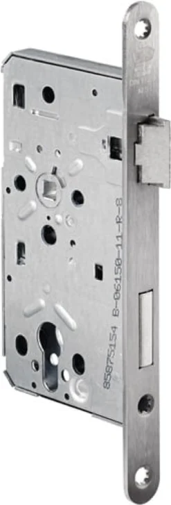 BKS Behörden-Einsteckschloss 0615 PZW 24/60/72/8mm DIN R VA rd Kl 5 - B-06150-23-R-8