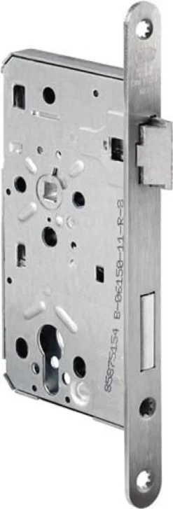 BKS Behörden-Einsteckschloss 0615 PZW 24/60/72/8mm DIN R VA rd Kl 5 - B-06150-23-R-8
