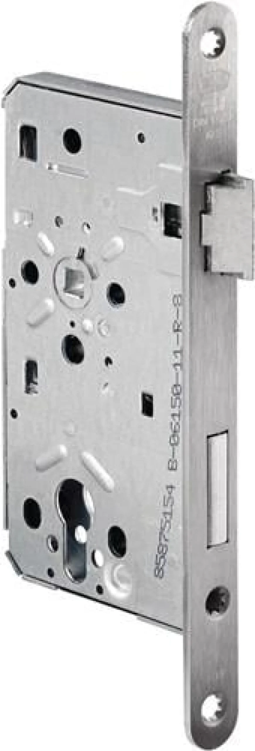 BKS Behörden-Einsteckschloss 0615 PZW 24/60/72/8mm DIN R VA rd Kl 5 - B-06150-23-R-8