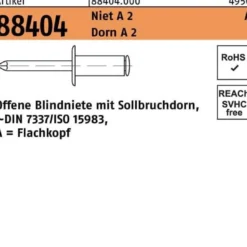 Blindniete R 88404 FLAKO 3,2x 14 Niet A 2/Dorn A 2 500 Stück