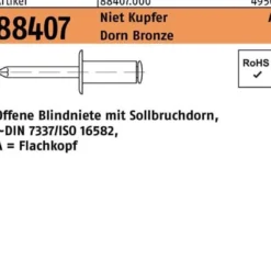 Blindniete R 88407 FLAKO 4x 12 Niet Kupfer/Dorn Bronze 500 Stück