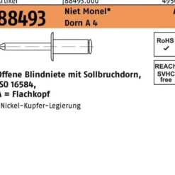 Blindniete R 88493 FLAKO 4x 8 Niet Monel/Dorn A 4 500 Stück