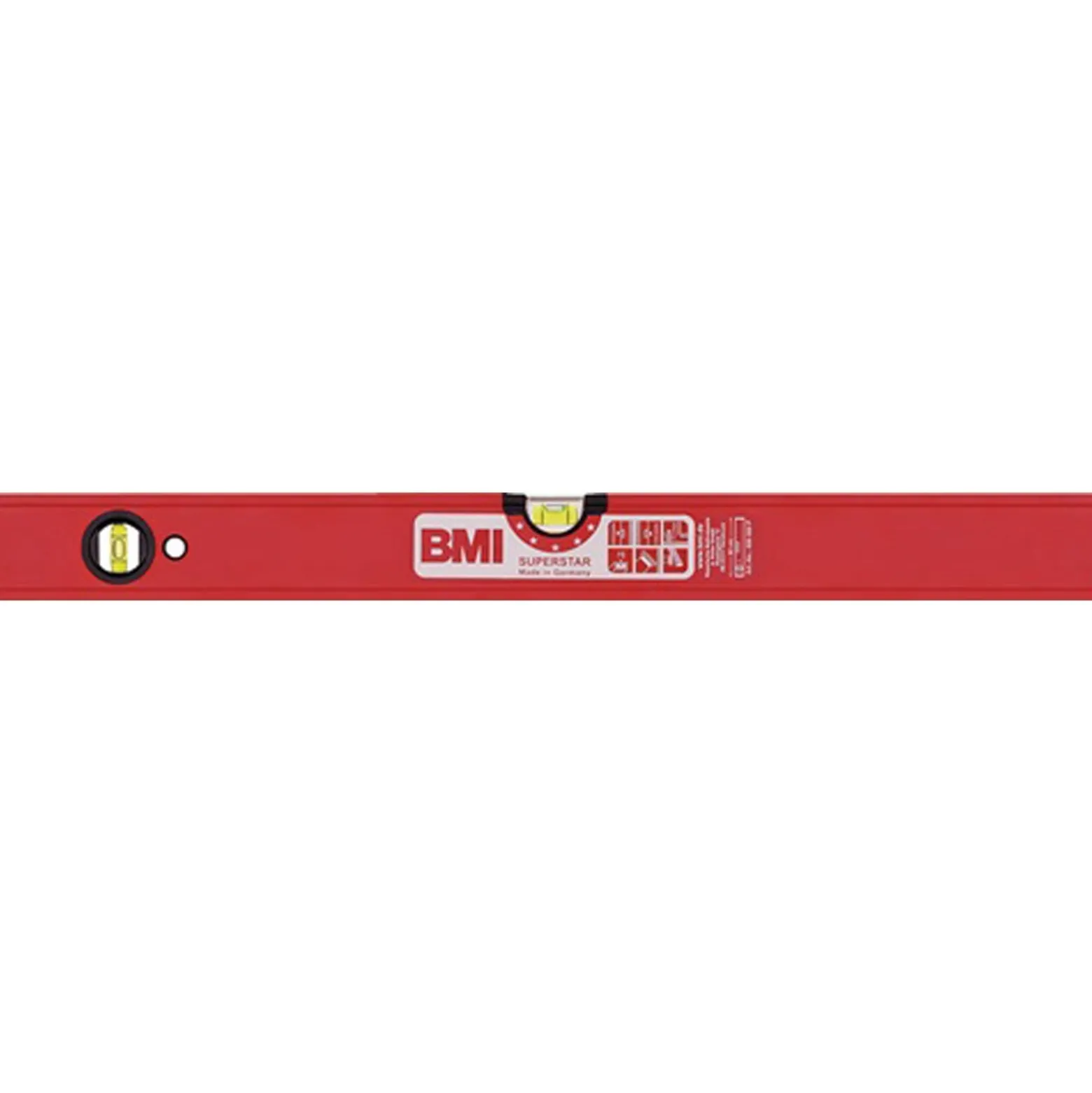 BMI Wasserwaage SUPERSTAR 120cm Alu.rot ± 0,5 mm/m m.Magnet - 696120 PM