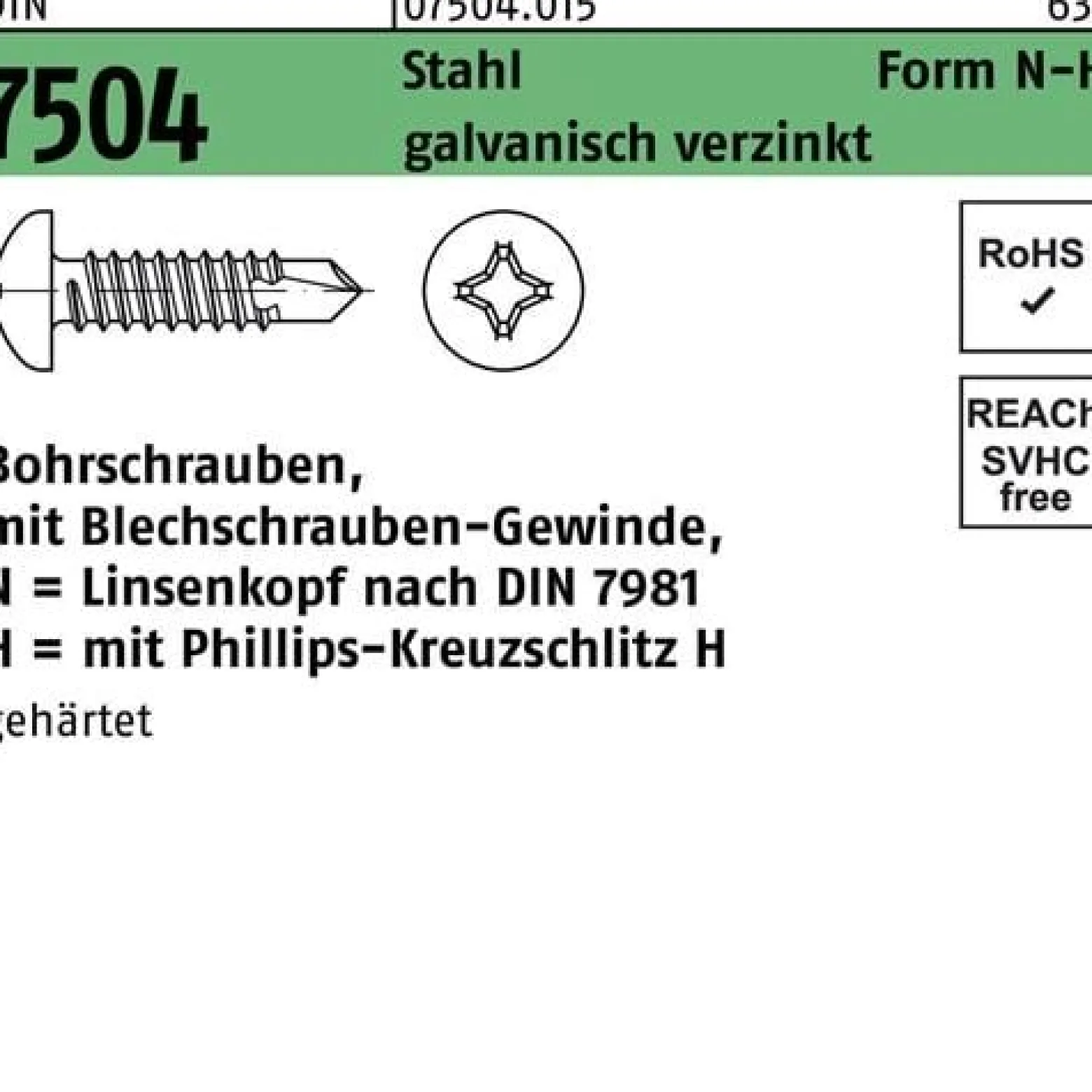 Bohrschraube DIN 7504 LIKO N 3,9x25-H Stahl galv.verz. 1000St.