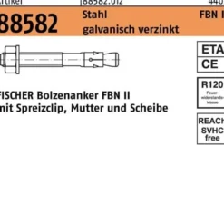 Bolzenanker R 88582 FBN II 16/25 Stahl galv.verz. 10 Stück FISCHER