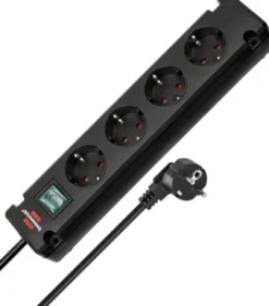 Brennenstuhl Bremounta Steckdosenleiste 4-fach schwarz 1,5 m H05VV-F 3G1,5 - 1150650114