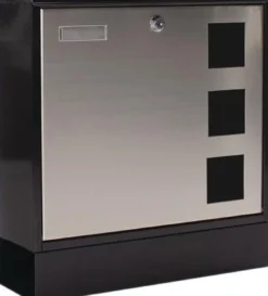 Briefkasten Design H.380mm B.370mm T.120mm schwarz STA DIN C4 ROTTNER