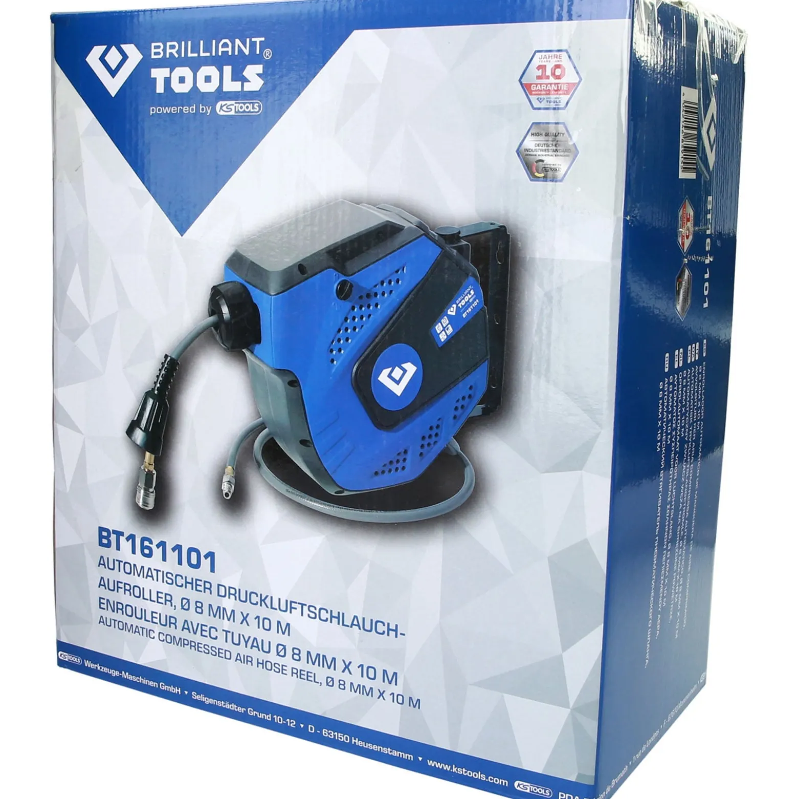BRILLIANT TOOLS Automatischer Druckluftschlauch-Aufroller Ø 8 mm x 10 m - BT161101