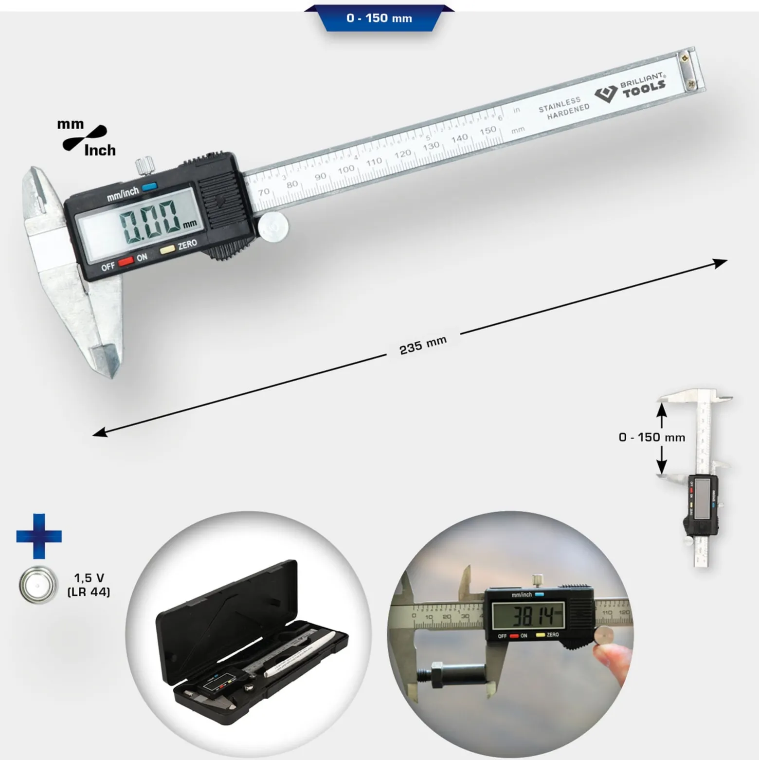 BRILLIANT TOOLS Digitaler Messschieber - BT114900