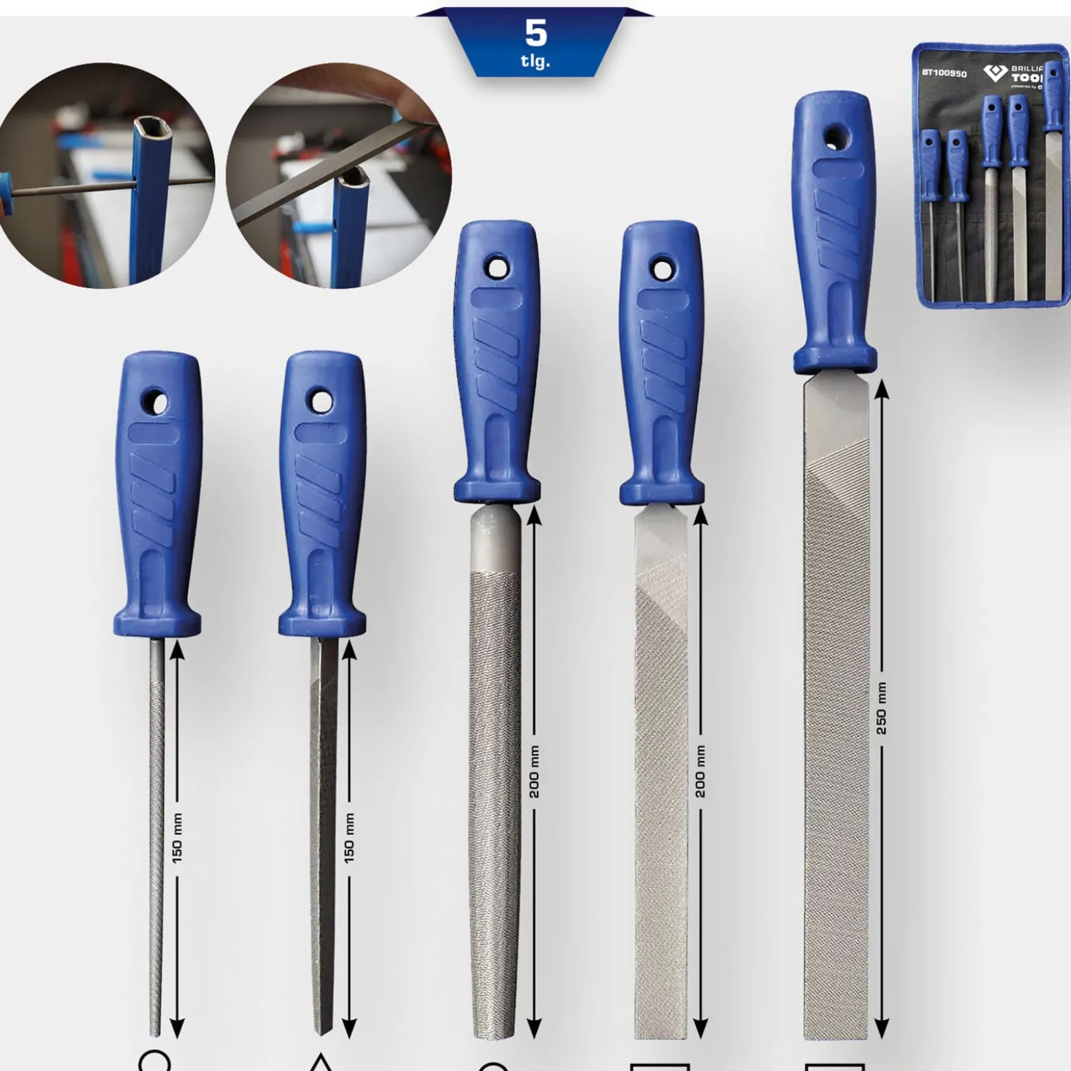 BRILLIANT TOOLS Feilen-Satz 5tlg. - BT100950
