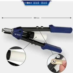 BRILLIANT TOOLS Handnietzange für Ø 3,2-4,0-4,8-6,4 mm Nieten - BT066900