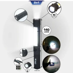 BRILLIANT TOOLS 2 in 1 COB-Taschenlampe mit 140 Lumen - BT130910