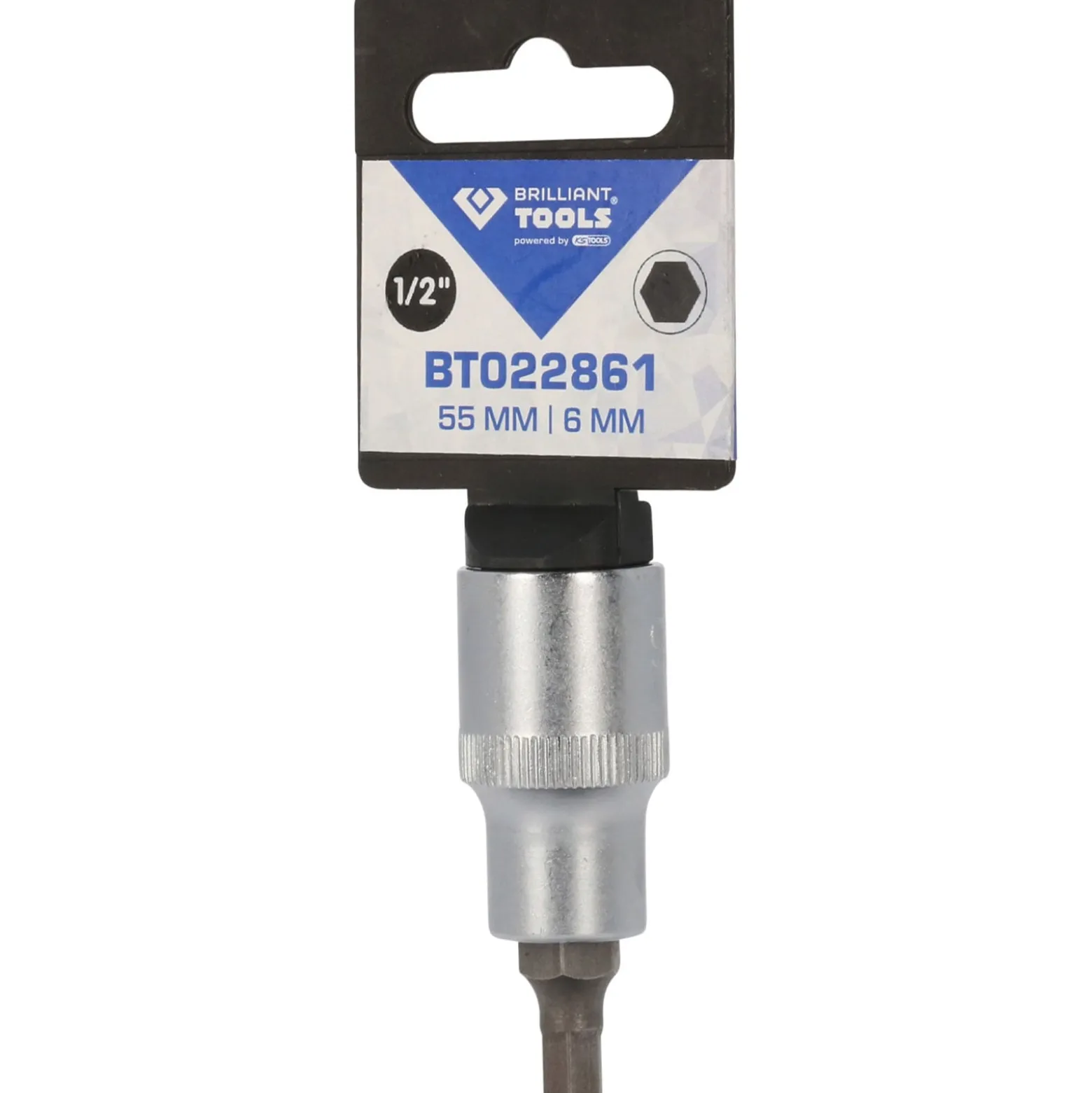 BRILLIANT TOOLS 1/2" Innensechskant Bit-Stecknuss 55 mm lang 6 mm - BT022861