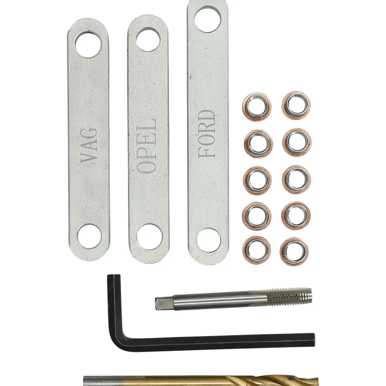 BRILLIANT TOOLS Reparatursatz für Bremsgewinde M9 x 1,25 16tlg. - BT701100