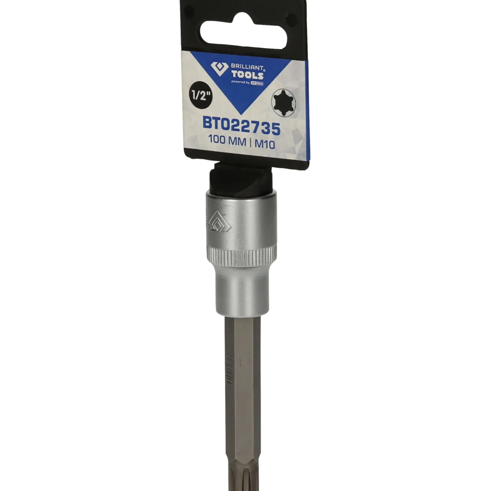 BRILLIANT TOOLS 1/2" RIBE-Bit-Stecknuss 100 mm lang M10 - BT022735