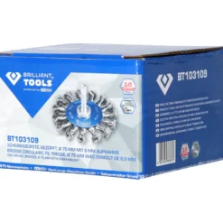 BRILLIANT TOOLS Scheibenbürste gezopft Ø 75 mm mit 6 mm Aufnahme - BT103109
