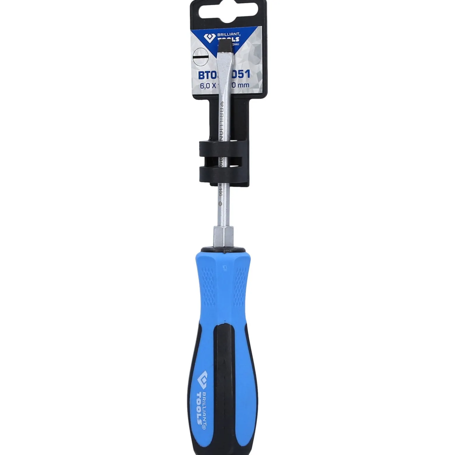 BRILLIANT TOOLS Schraubendreher Schlitz mit Schlagkappe 6,0 x 100 mm - BT031051