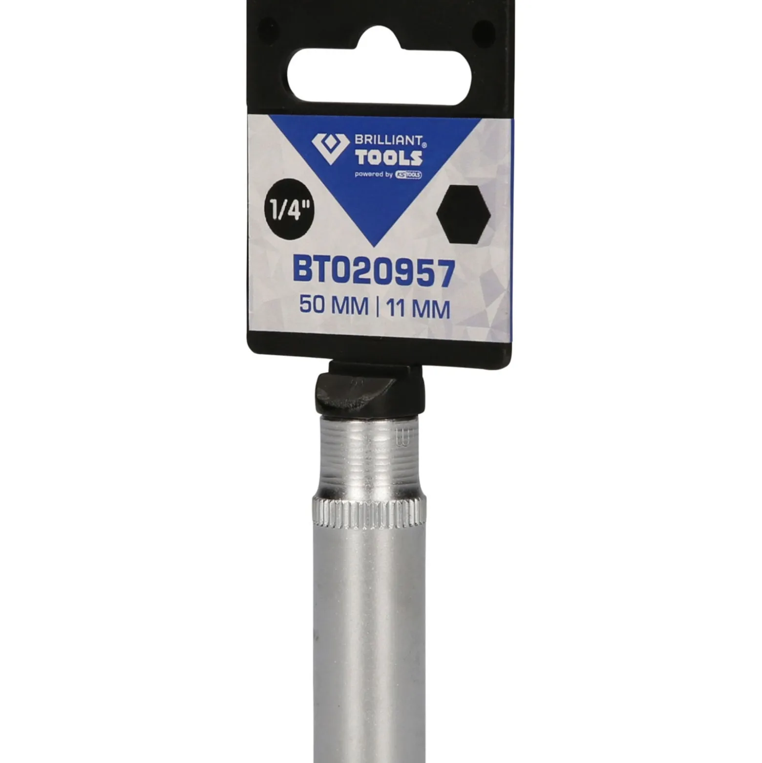 BRILLIANT TOOLS 1/4" Sechskant-Stecknuss lange Ausführung 11 mm - BT020957