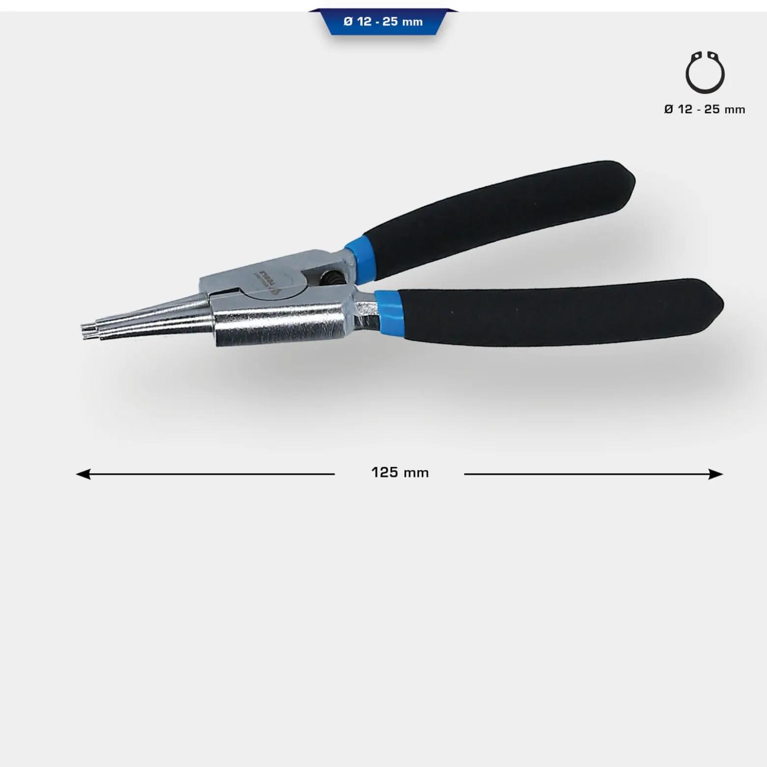 BRILLIANT TOOLS Seegeringzange für Außensicherungsringe gerade 125 mm - BT067005