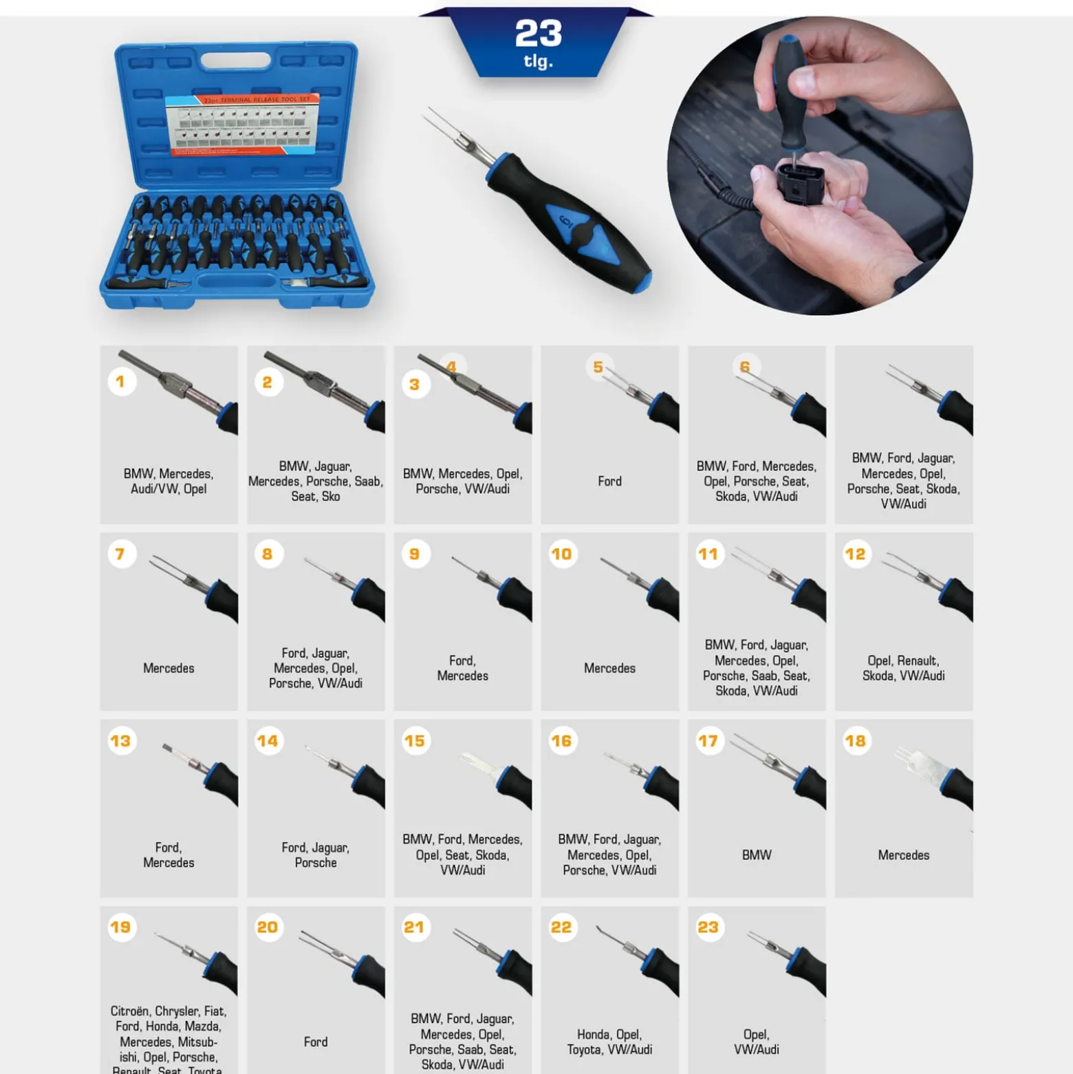 BRILLIANT TOOLS Stecker-Entriegelungswerkzeug-Satz 23tlg. - BT511100