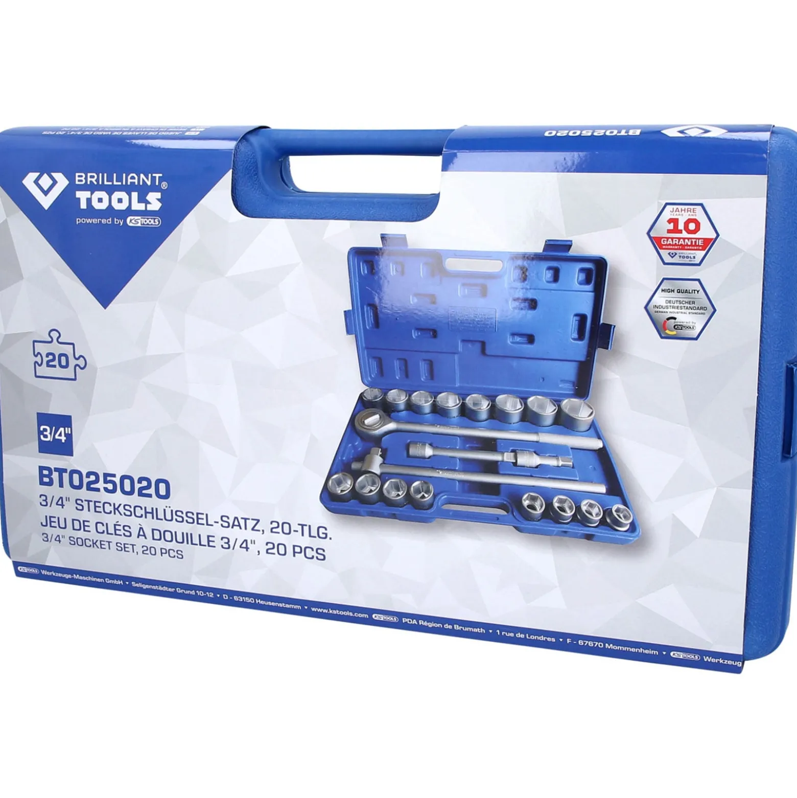BRILLIANT TOOLS 3/4" Steckschlüssel-Satz 20tlg. - BT025020