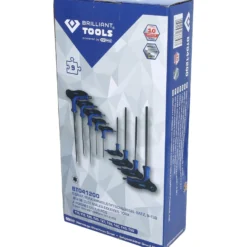 BRILLIANT TOOLS T-Griff-Torx® mit Stirnlochbohrung-Winkelstiftschlüssel T10 x 75 mm - BT041011
