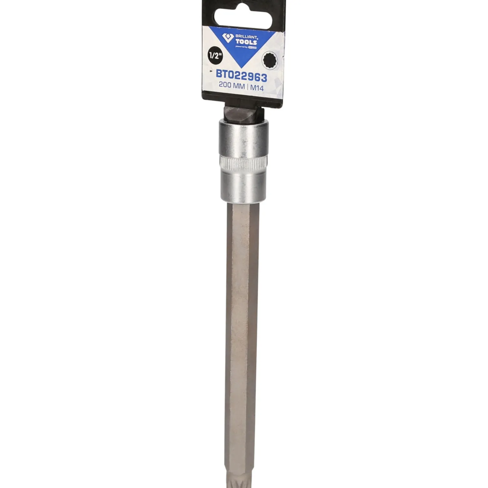 BRILLIANT TOOLS 1/2" Vielzahn-Bit-Stecknuss 200 mm lang M14 - BT022963
