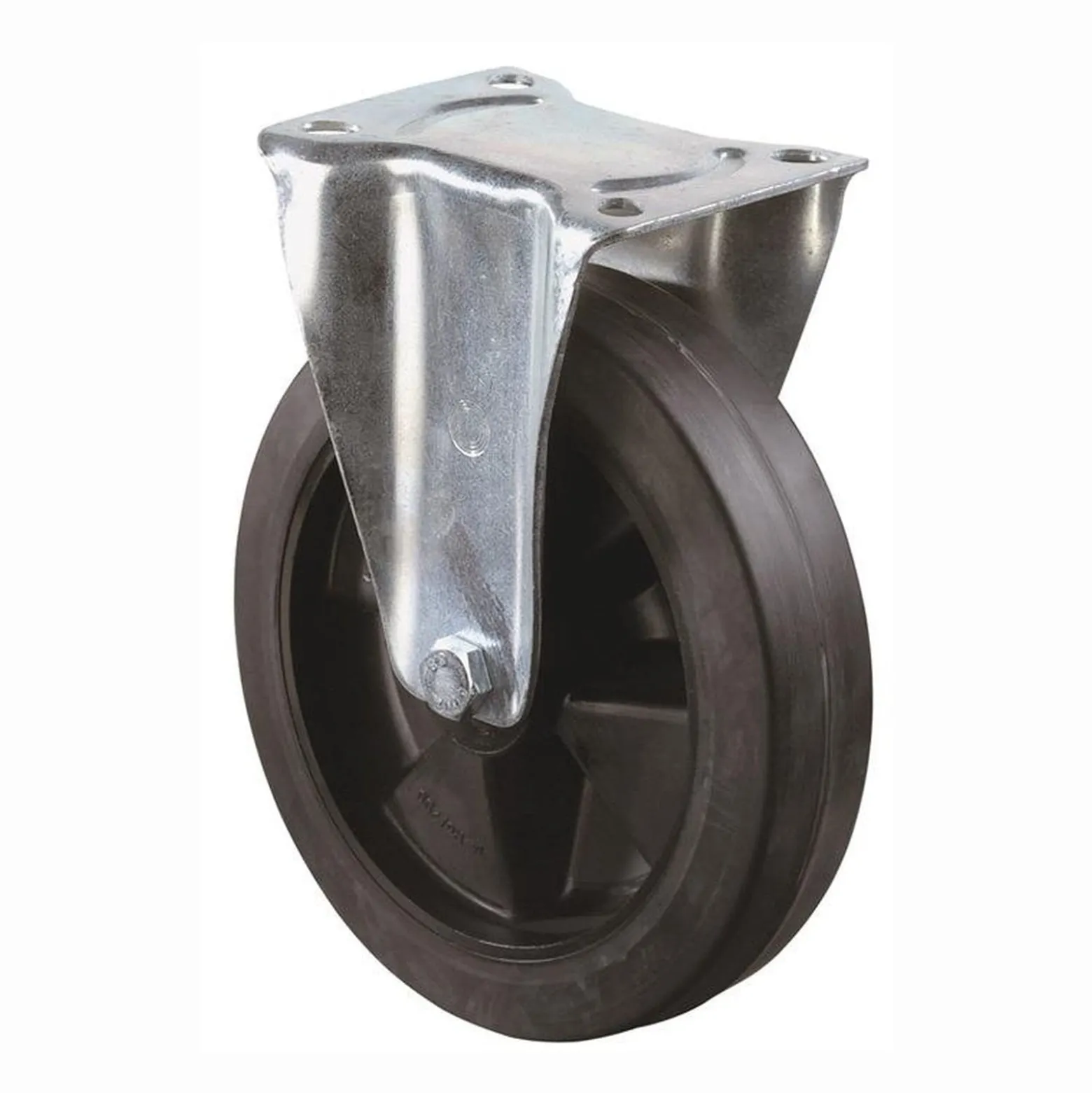 BS Rollen Bockrolle Elastik-Vollgummi schwarz Rollenlager Rad-Ø 100 mm 140 kg - L410.B60.100