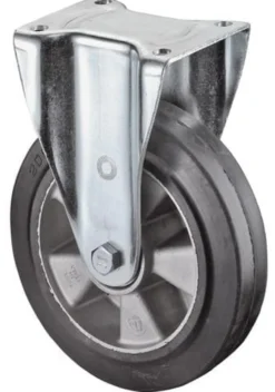 BS Rollen Schwerlast-Bockrolle mit Anschraubplatte Elastik-Vollgummireifen Kugellager 160 mm 300 kg - N110.B80.160