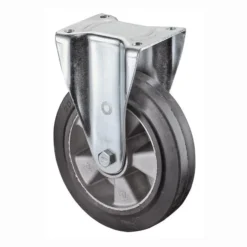 BS Rollen Schwerlast-Bockrolle mit Anschraubplatte Elastik-Vollgummireifen Kugellager 160 mm 300 kg - N110.B80.160
