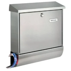 BURG-WÄCHTER Briefkasten Amrum-Set 38670 Ni H.420mm B.377mm T.115mm VA DIN C4 - 38670 NI