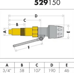 CA Feuerungsregler 3/4Zoll AG x 58 mm