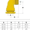 CA Winkel-Anschlussverschraubung AG 25 mm x 3/4Zoll AG für PE-Kunststoffrohr