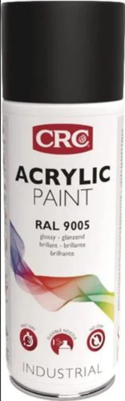 CRC Farbschutzlackspray ACRYLIC PAINT tiefschwarz glänzend RAL 9005 400 ml Spraydose - 31063-AA