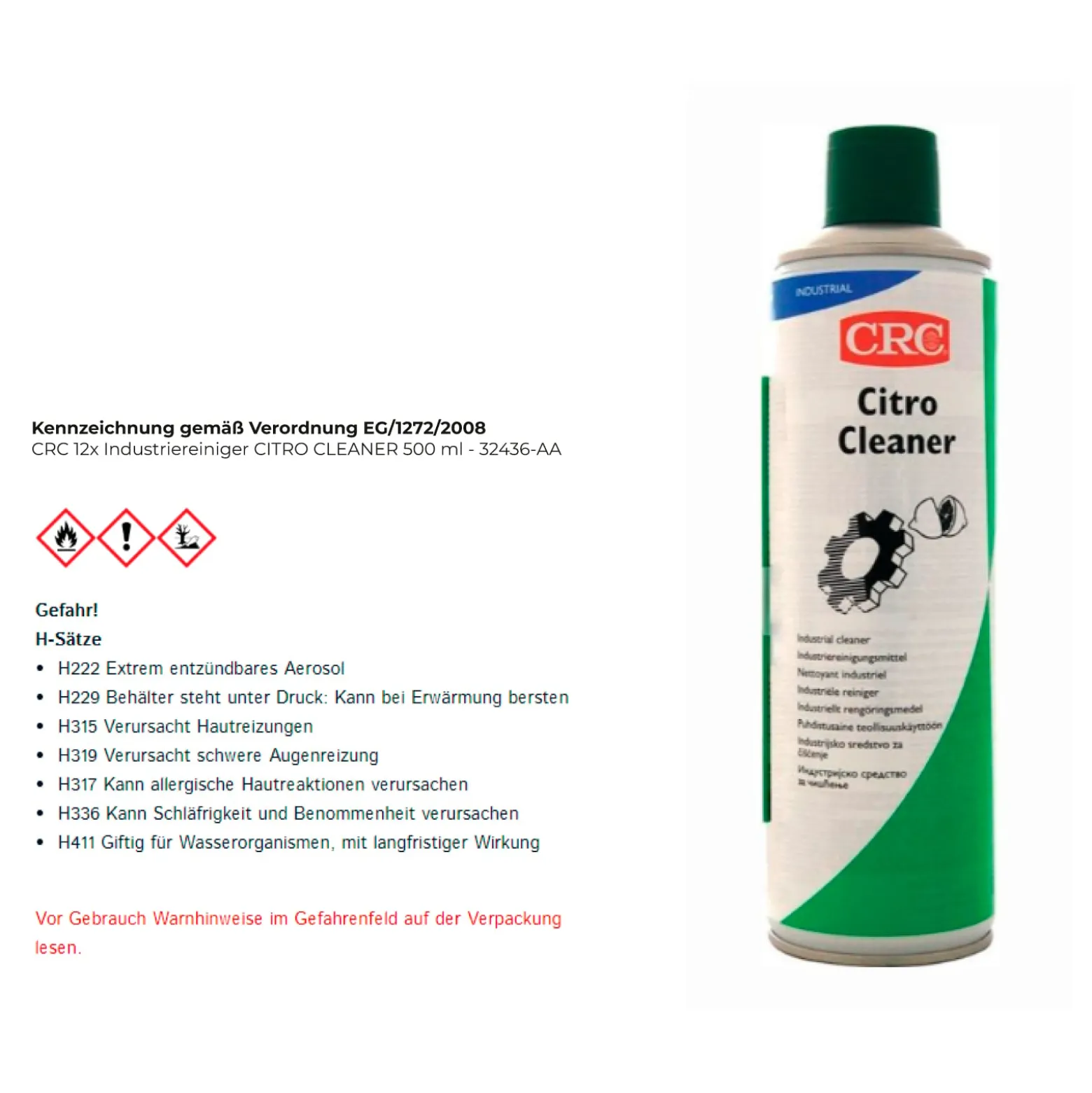 CRC Industriereiniger CITRO CLEANER 500 ml - 32436-AA