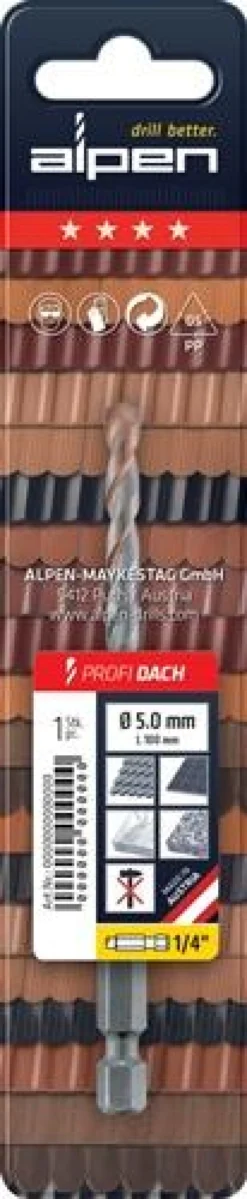 Dachziegelbohrer D.6mm Gesamt-L.100mm ALPEN