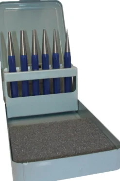 Durchtreibersatz 6tlg.1-2-3-4-5+Körner-D.4mm Metallkass.TECWERK