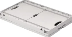 Faltbox L600xB400xH323mm Inh.67l hellgrau o.Deckel PP Durchfassgriffe
