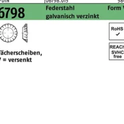 Fächerscheibe DIN 6798 FormV versenkt V 13 Federstahl galv.verz. 500St.