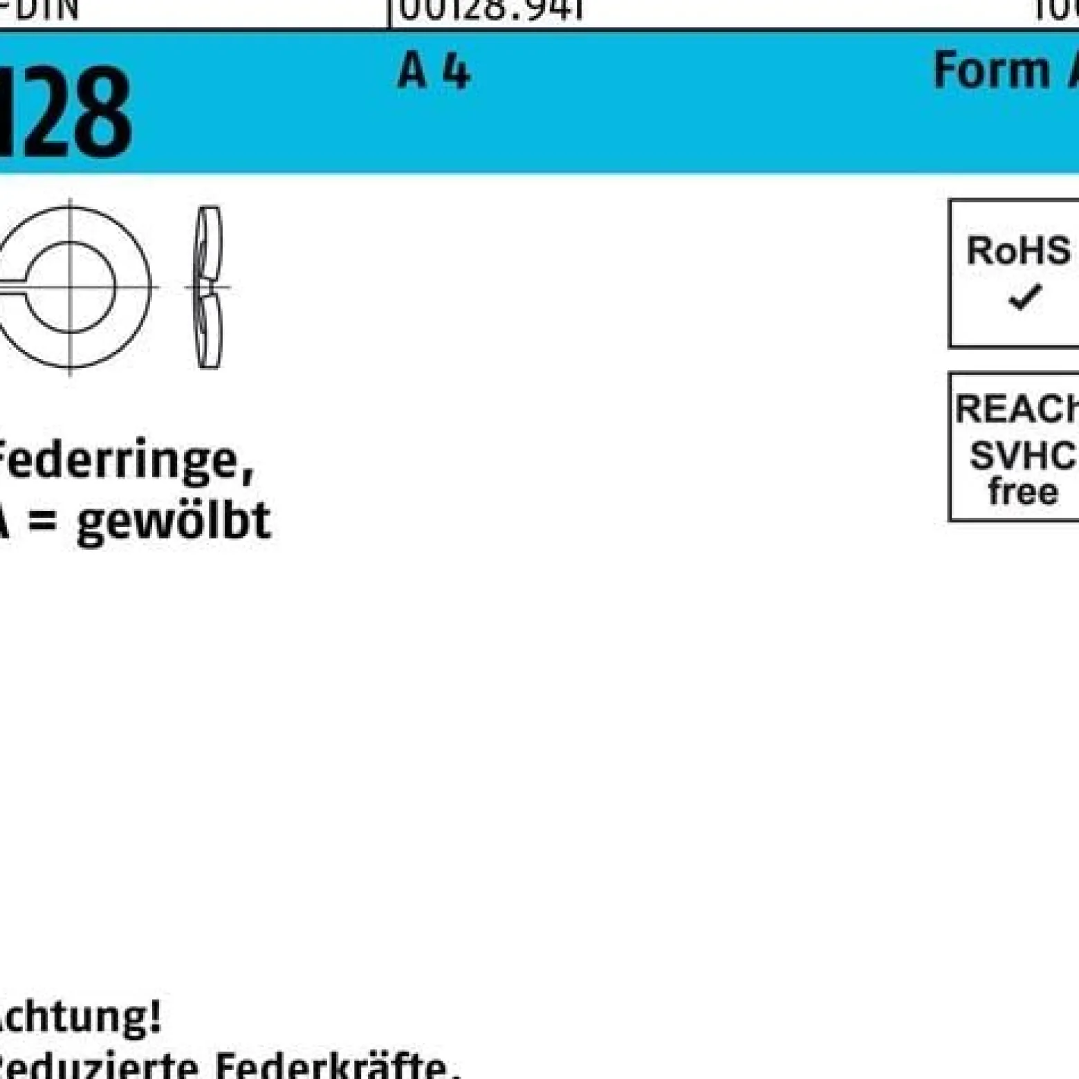Federring DIN 128 A 6 A 4 100 Stück