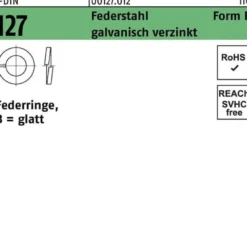 Federring DIN 127 B 10 Federstahl galv.verz. 1000 Stück